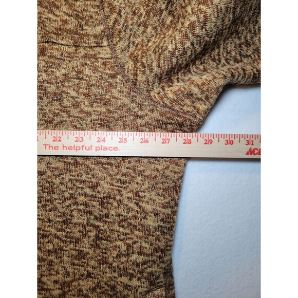 Eddie Bauer Sweater Snap Button 1/4 Zip Henley Brown Fleece Pullover Mens 2XL - Picture 7 of 8